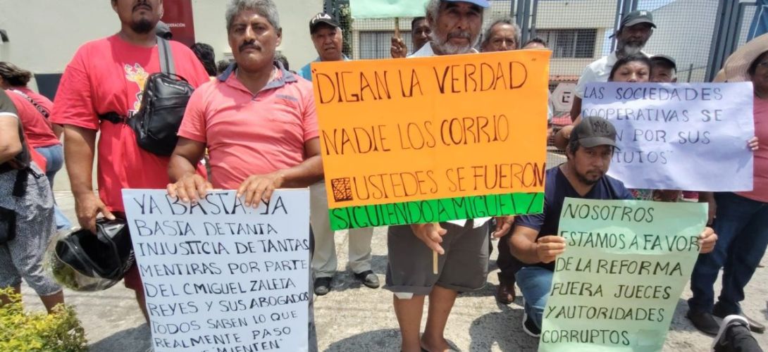 Protestan pescadores. Denuncian arbitrariedad en la orden de una juez, mediante la cual les exige entregar sus instalaciones a 21 exsocios