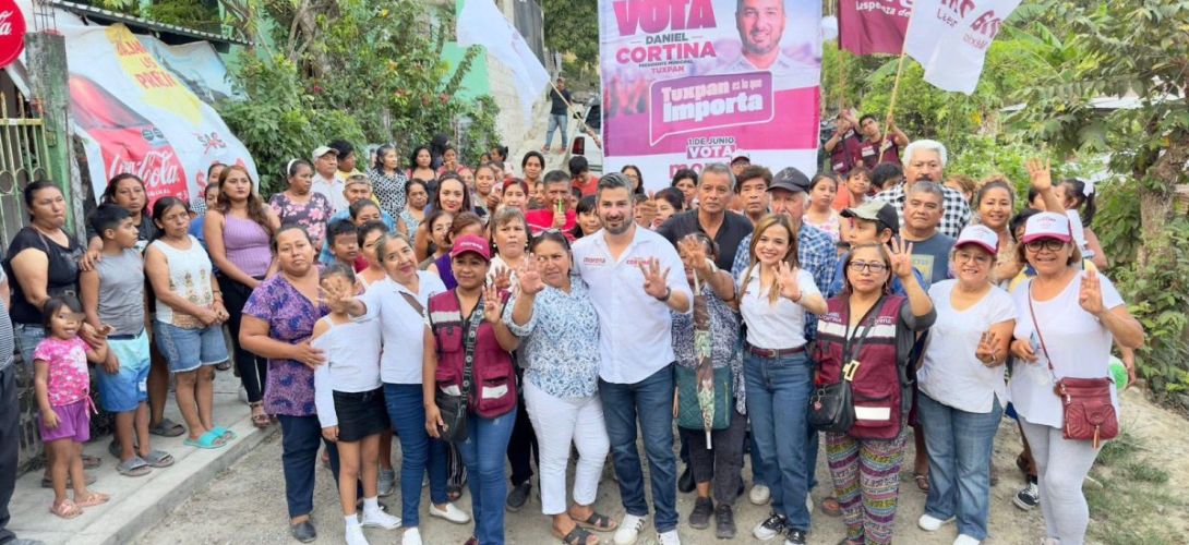 Daniel Cortina celebra con madres  tuxpeñas en su décimo día de campaña