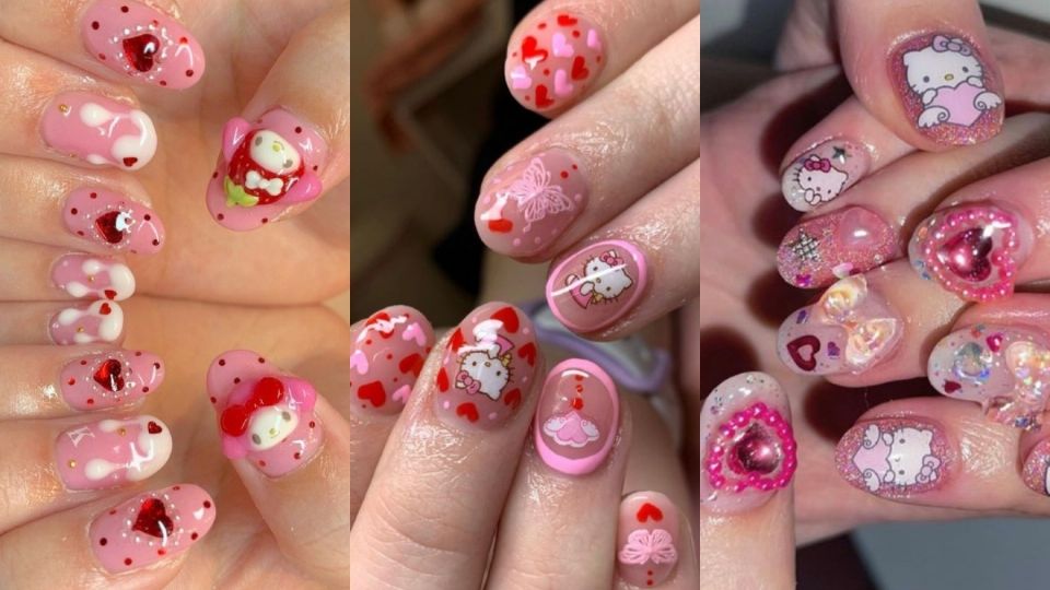 Uñas de Hello Kitty y Sanrio