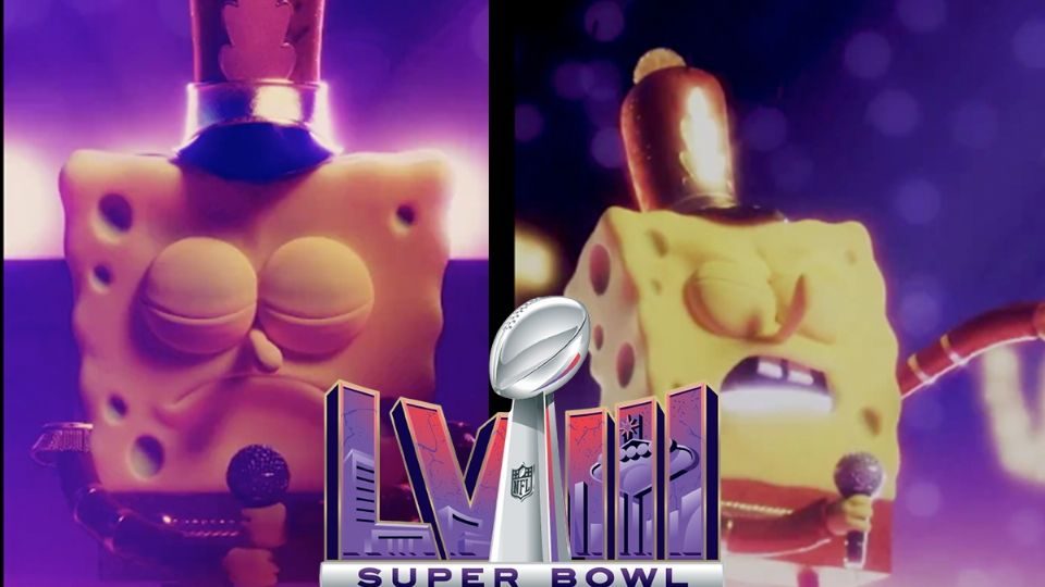Así fue la HISTÓRICA interpretación de Bob Esponja en el Super Bowl LVIII